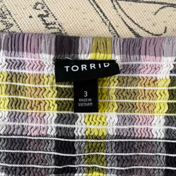 SOLD E Torrid Multi Plaid Challis Button Front Midi Dress - Picture 11 of 13